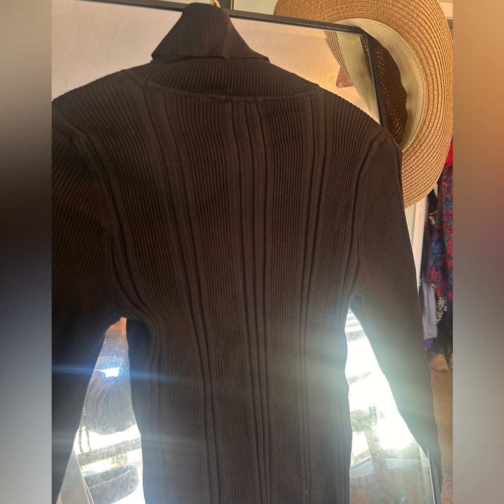 NWT White House Black Market Ribbed Black Turtleneck Sweater - Picture 7 of 10